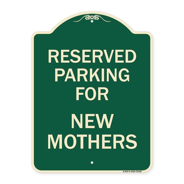 Signmission Parking Reserved for New Mothers Heavy-Gauge Aluminum Architectural Sign, 24" x 18", G-1824-23380 A-DES-G-1824-23380 - main